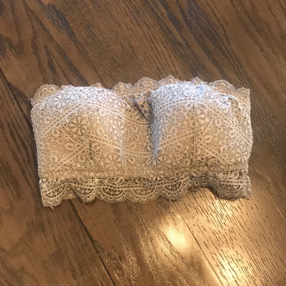Gray lace bralette
